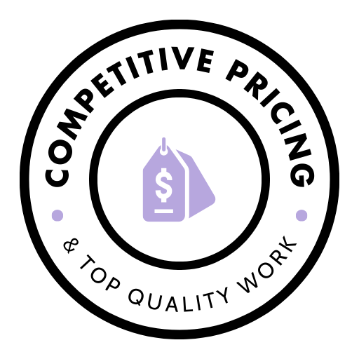 Badge - White - Competitive Pricing & Top Quality Work