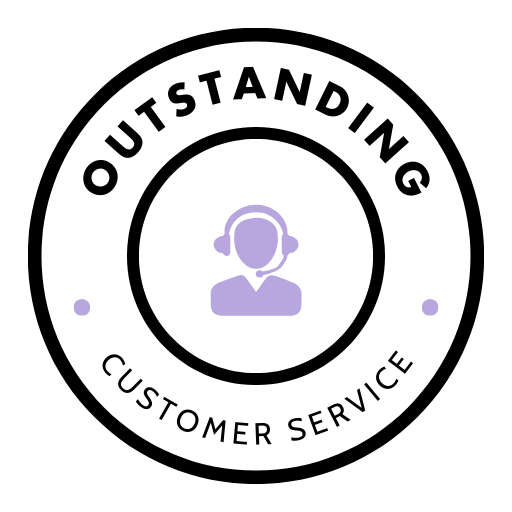 Badge - White - Outstanding Customer Service