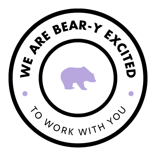 Badge - White - We Are Bear-y Excited to Work With You
